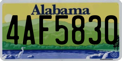AL license plate 4AF5830