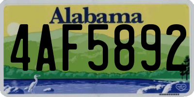 AL license plate 4AF5892