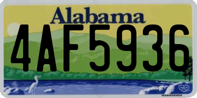 AL license plate 4AF5936