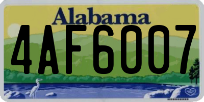 AL license plate 4AF6007