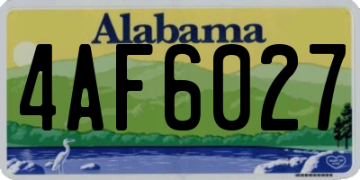 AL license plate 4AF6027