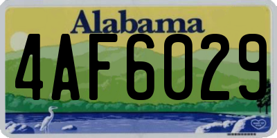 AL license plate 4AF6029