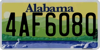AL license plate 4AF6080