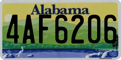 AL license plate 4AF6206