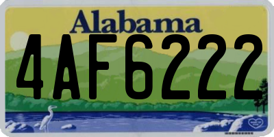 AL license plate 4AF6222