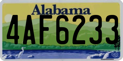 AL license plate 4AF6233
