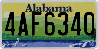 AL license plate 4AF6340