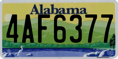 AL license plate 4AF6377