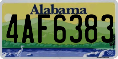 AL license plate 4AF6383