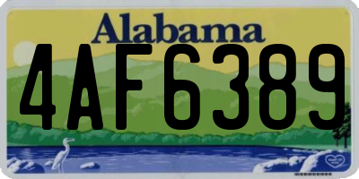 AL license plate 4AF6389
