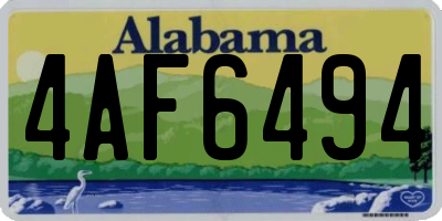 AL license plate 4AF6494