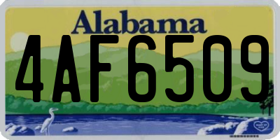 AL license plate 4AF6509