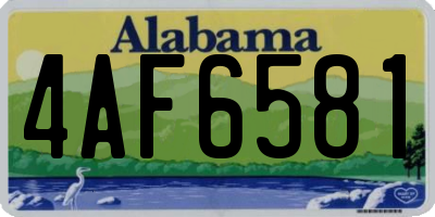 AL license plate 4AF6581