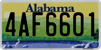 AL license plate 4AF6601