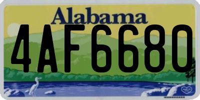 AL license plate 4AF6680