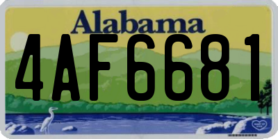AL license plate 4AF6681