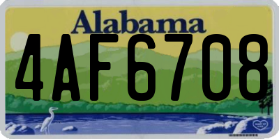 AL license plate 4AF6708