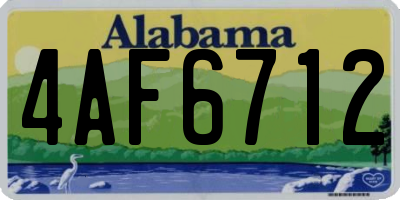 AL license plate 4AF6712