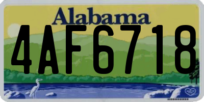 AL license plate 4AF6718