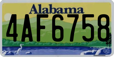 AL license plate 4AF6758