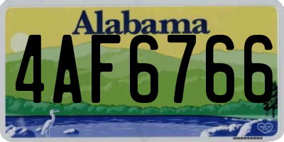 AL license plate 4AF6766