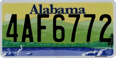 AL license plate 4AF6772