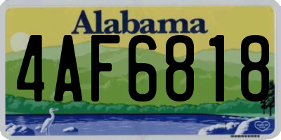 AL license plate 4AF6818