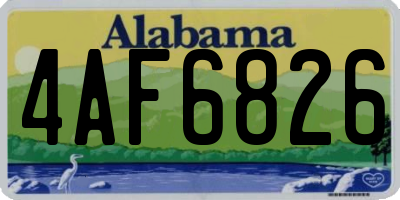 AL license plate 4AF6826