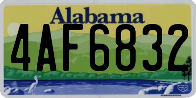 AL license plate 4AF6832