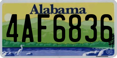 AL license plate 4AF6836