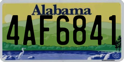 AL license plate 4AF6841