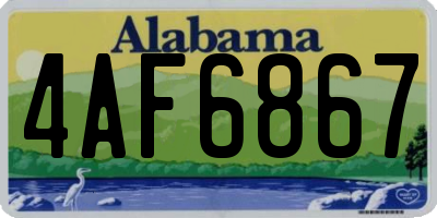 AL license plate 4AF6867