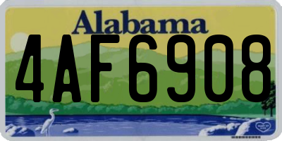 AL license plate 4AF6908