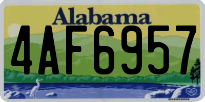 AL license plate 4AF6957