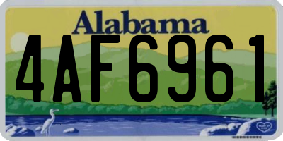 AL license plate 4AF6961