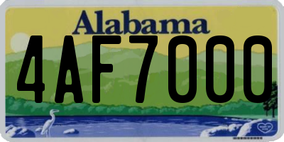 AL license plate 4AF7000