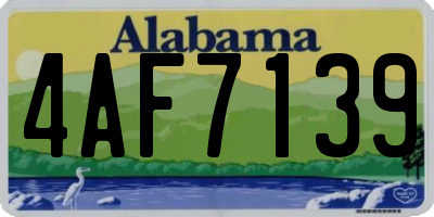 AL license plate 4AF7139