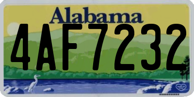 AL license plate 4AF7232