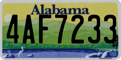 AL license plate 4AF7233