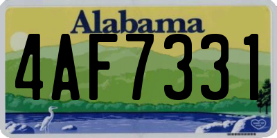 AL license plate 4AF7331