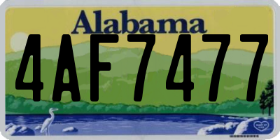 AL license plate 4AF7477