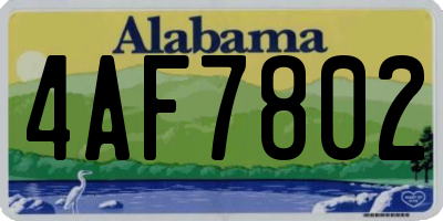 AL license plate 4AF7802