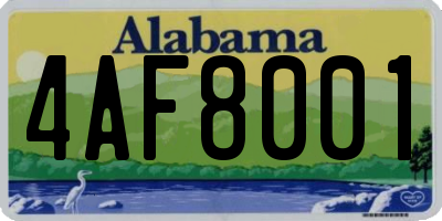 AL license plate 4AF8001