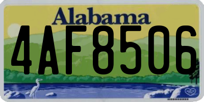 AL license plate 4AF8506