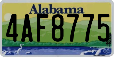 AL license plate 4AF8775