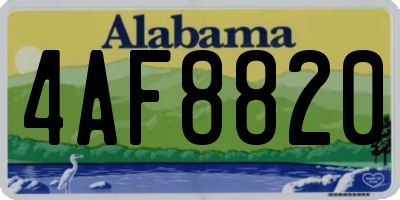 AL license plate 4AF8820