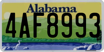 AL license plate 4AF8993