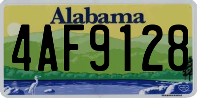 AL license plate 4AF9128
