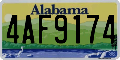 AL license plate 4AF9174