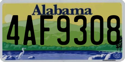 AL license plate 4AF9308